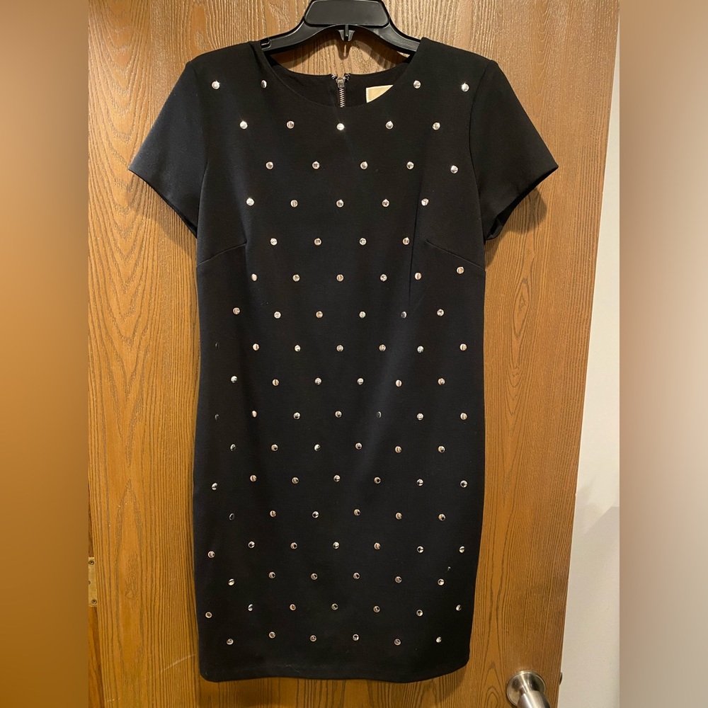 Michael Michael Kors Black Dress With Silver Grommets Size M